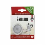 Ricambio 3 guarnizioni + piastra per caffettiera moka 1 tazza bialetti